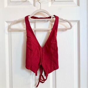 Red halter garage top